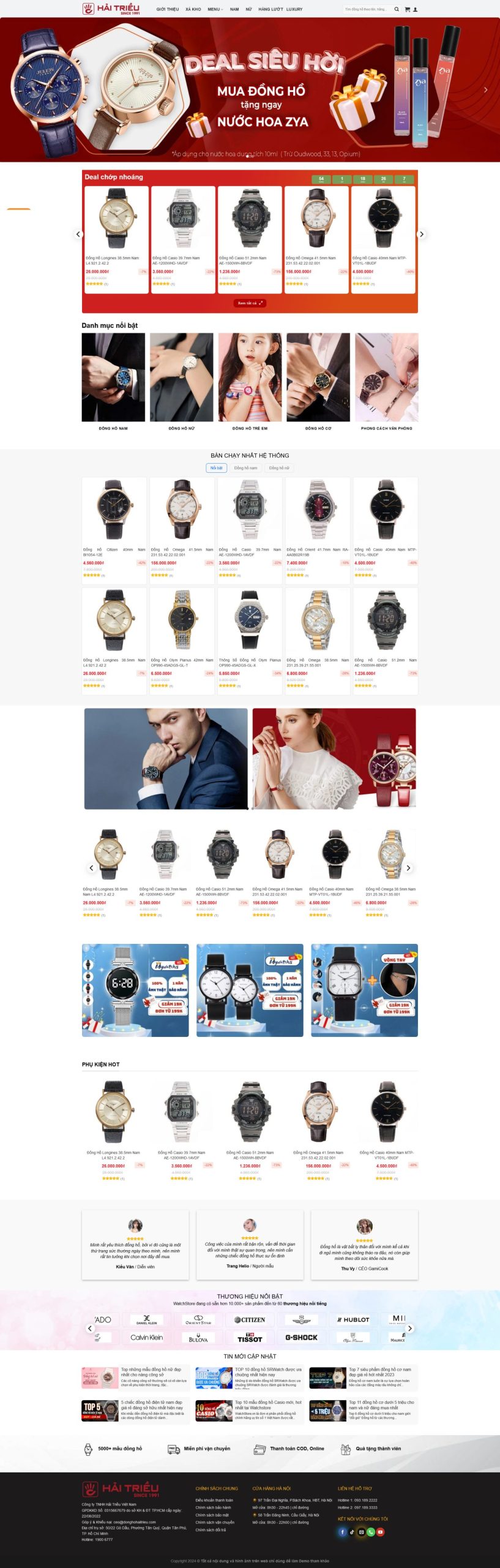 Ảnh Giao Diện Website Đồng Hồ Cao Cấp: Khẳng Định Đẳng Cấp, Chuẩn SEO