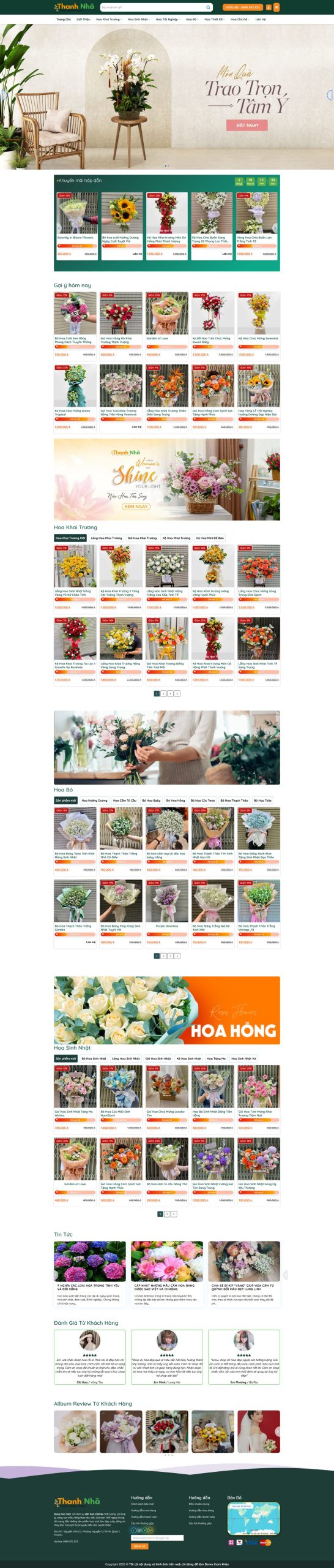 Ảnh Giao Diện Website Hoa Tươi Đẹp Mắt: Đặt Hoa Nhanh, Chuẩn SEO