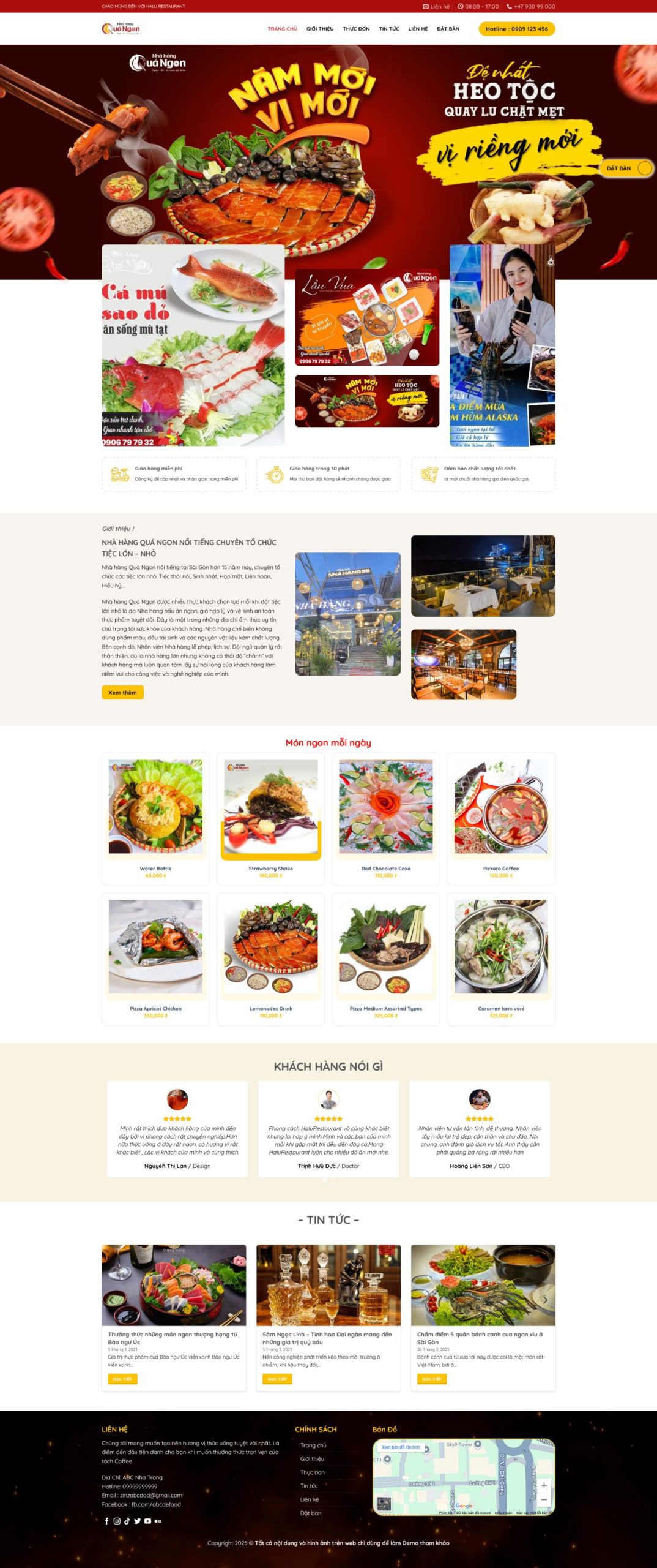 Ảnh Giao Diện Website Nhà Hàng Sang Trọng: Đặt Bàn Nhanh, Chuẩn SEO