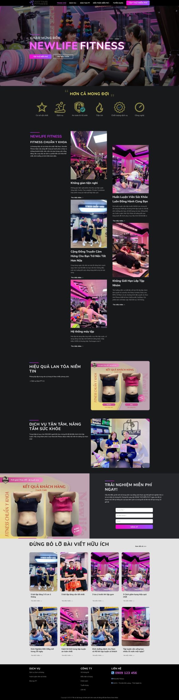 Giao Diện Website Phòng Gym Fitness: Đột Phá Thiết Kế, Chuẩn SEO
