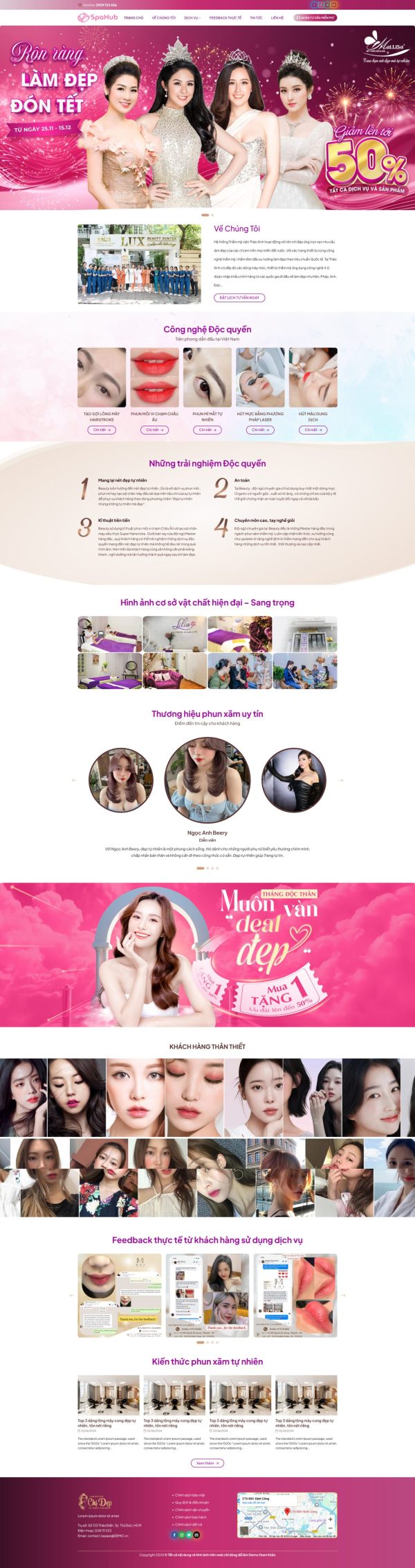 Giao Diện Website Spa Đẹp Chuẩn SEO Mới Nhất 2026