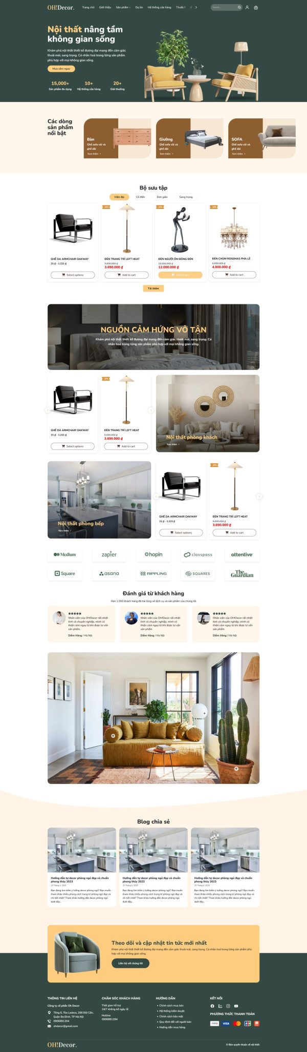 Mẫu Website Nội Thất Sang Trọng Đẹp Hiện Đại