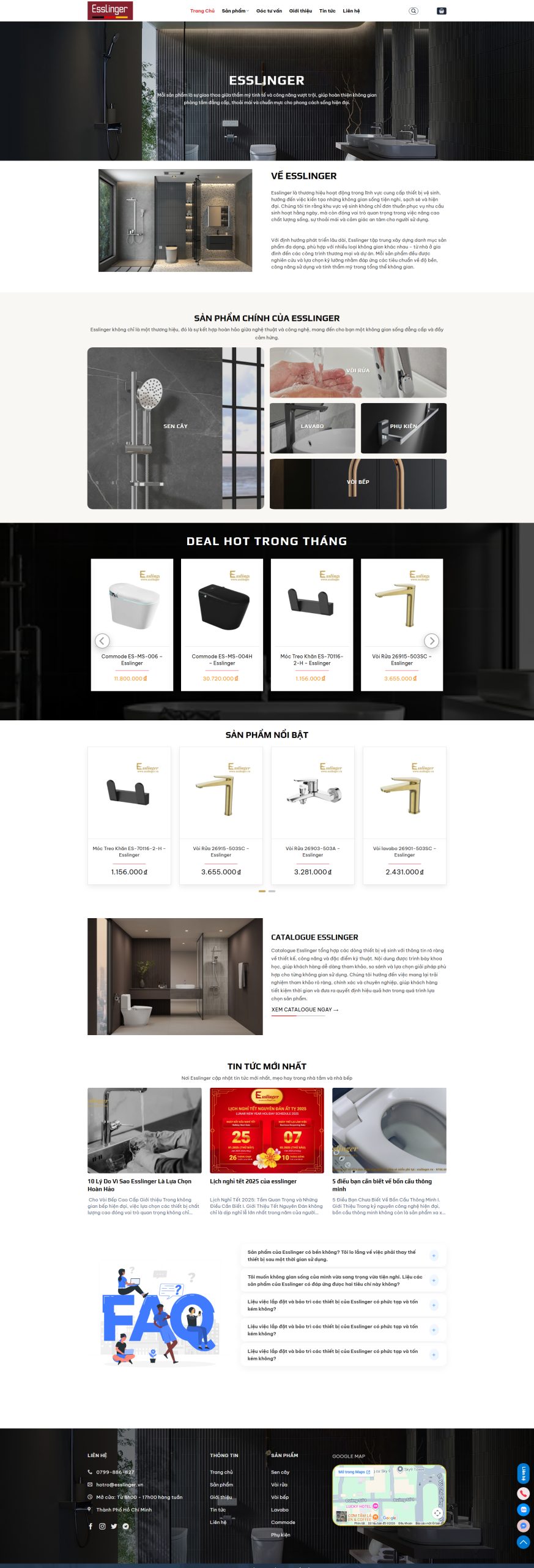 Ảnh Theme WordPress Bán Vòi Sen & Thiết Bị Vệ Sinh
