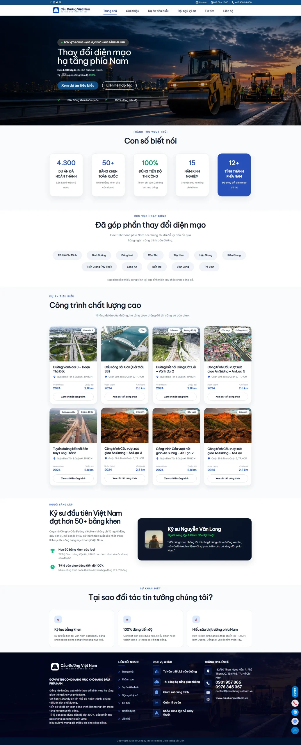 Ảnh Theme wordpress công ty xây dựng cầu đường – Giao diện chuyên nghiệp