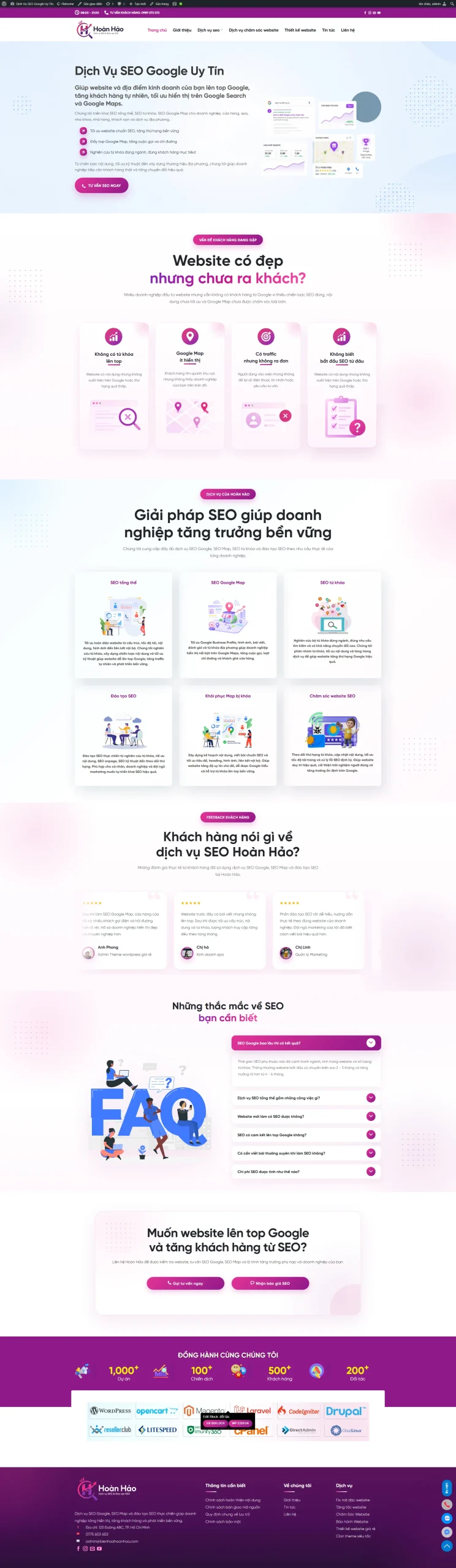 Theme wordpress dịch vụ seo & marketing – chuẩn đẹp, tối ưu cấu trúc tại Buôn Ma Thuột, Đắk Lắk