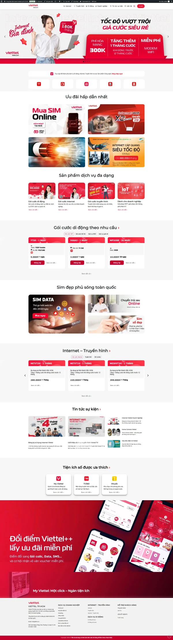 Theme WordPress Lắp Mạng Viettel Chuẩn SEO, Tối Ưu Tỷ Lệ Chuyển Đổi