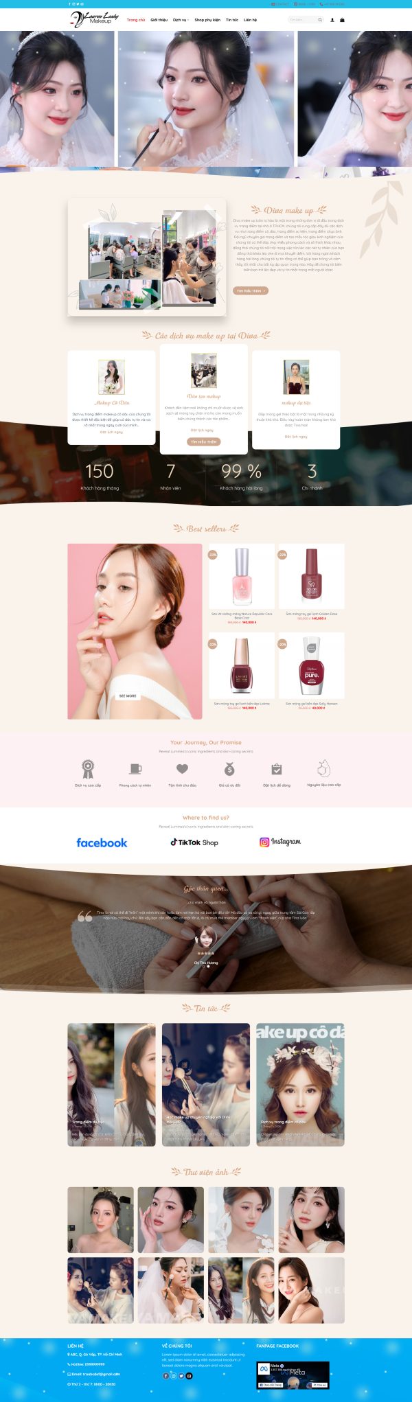 Theme WordPress Makeup – Giao Diện Studio Trang Điểm Chuẩn Marketing 2026