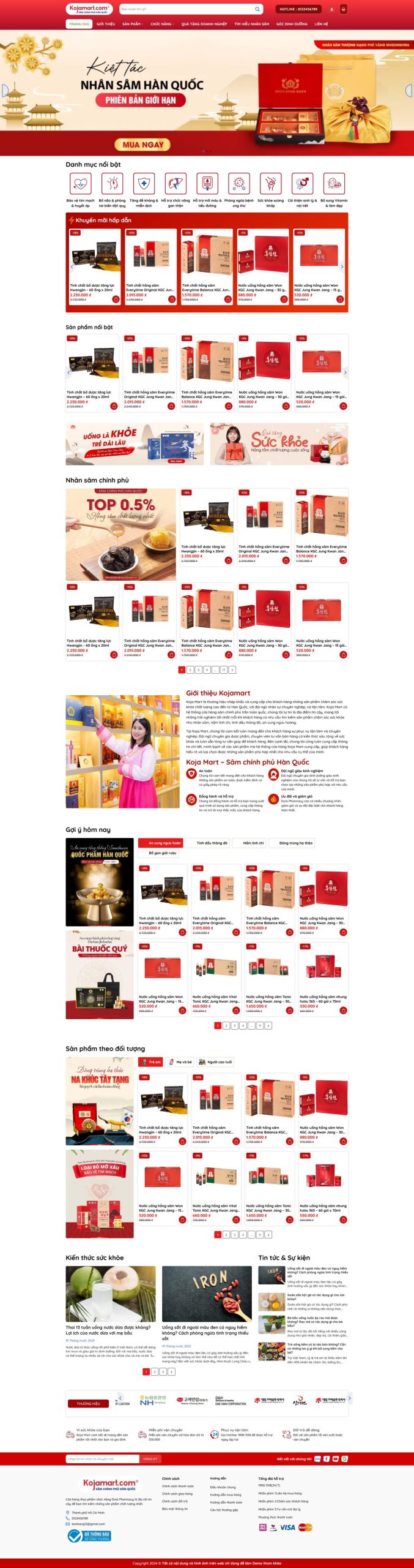Ảnh Theme WordPress Sâm Hàn Quốc Sang Trọng Chuẩn SEO 2026
