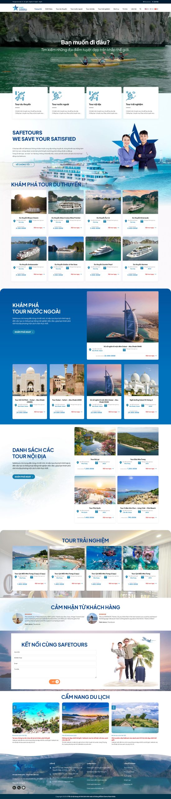 Theme wordpress bán tour du lịch vip